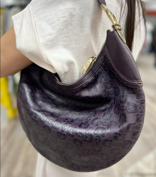 Gucci Large Glam Hobo in Purple Horsebit Embossed Leather